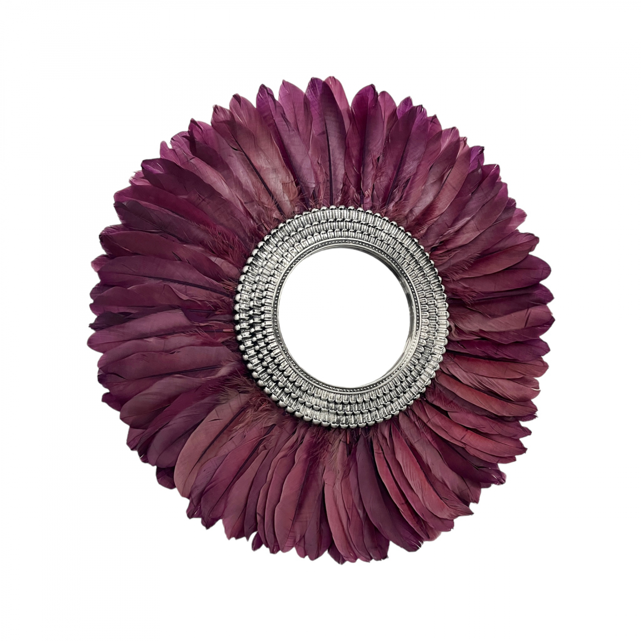 Oglinda decorativa de perete cu pene fucsia ARETTE TRITY, 50-55 cm [2]