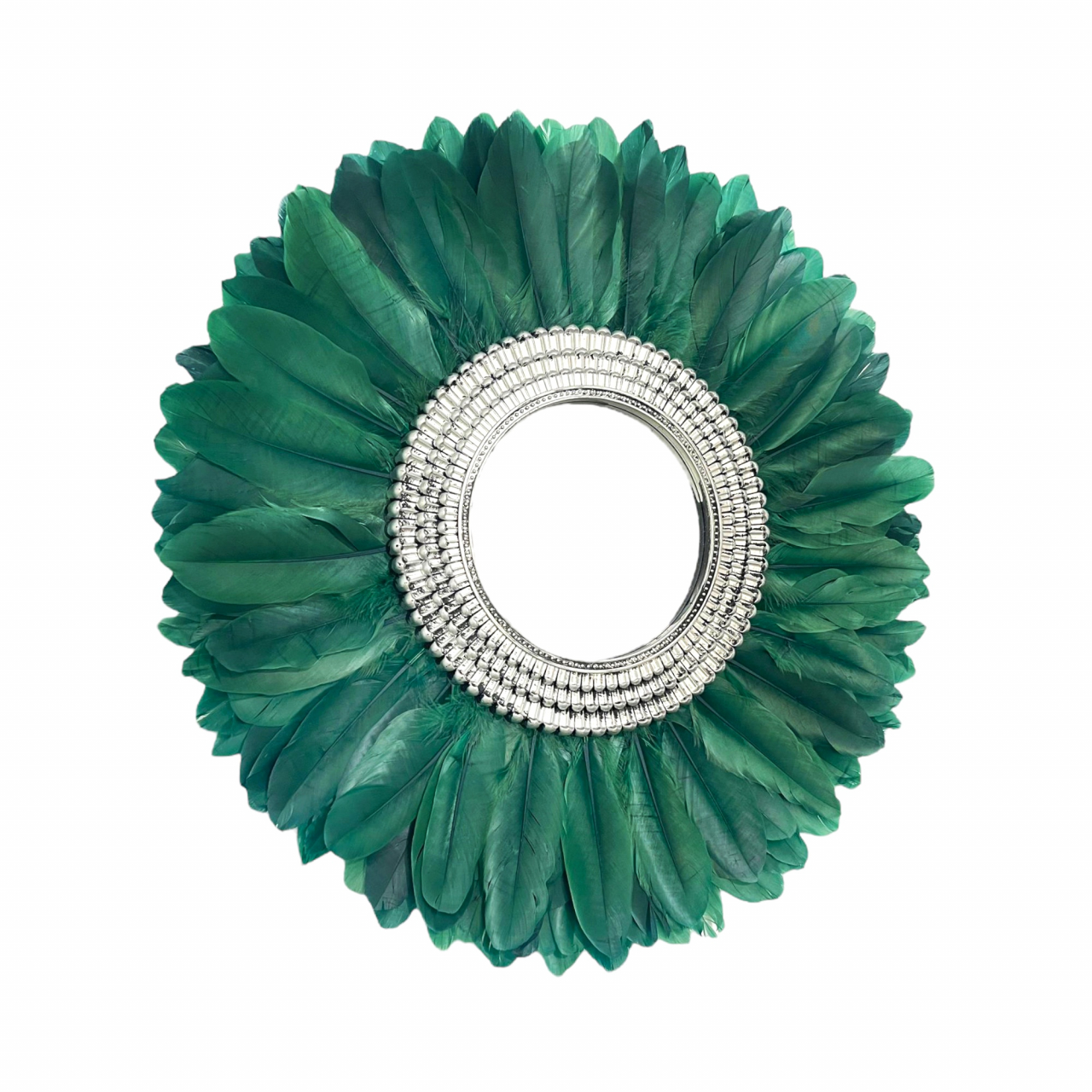 Oglinda decorativa de perete cu pene verzi ARETTE GREEN, 50-55 cm [2]