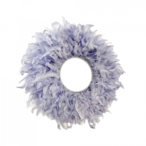 Oglinda decorativa cu pene gri-albastrui SARRA GREY, 50-52 CM [1]