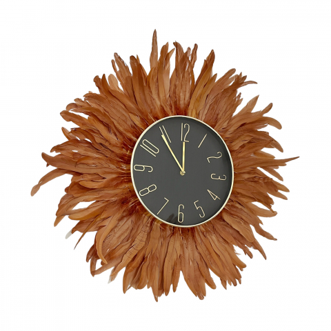 Ceas decorativ de perete cu pene negre BROWNY, 70-75 cm [1]