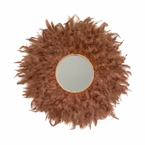 Oglinzi - Oglinda decorativa cu pene maro SUN, 50-52 cm