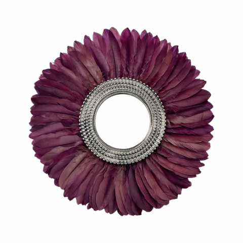Oglinzi - Oglinda decorativa de perete cu pene fucsia DOVE, 50-55 cm