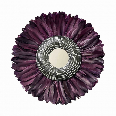 Oglinzi - Oglinda decorativa de perete cu pene mov DOVE, 50 cm
