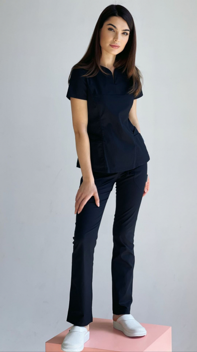 Bluză medicală model Camelia *Negru [3]