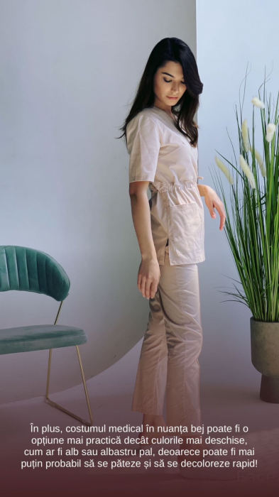 Bluză medicală model Linda* Pudră [2]