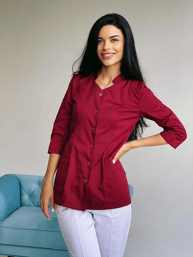 Bluze Medicale - Bluză medicală Dentus*Bordo
