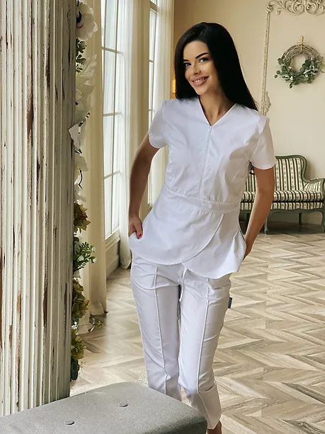 Bluze Medicale - Bluza medicala model Alina*Alb