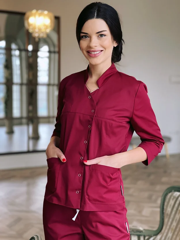 Bluze Medicale - Bluza medicala model Ana*Bordo