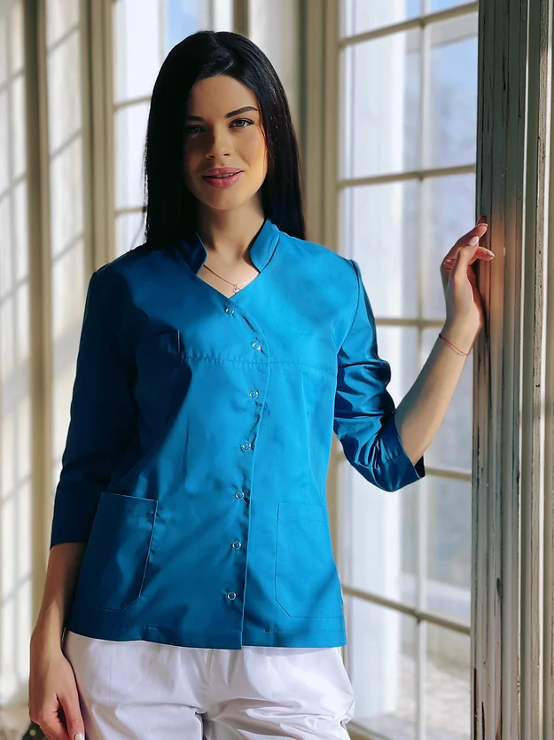 Uniforme pentru femei - Bluza medicala model Ana*Turcoaz