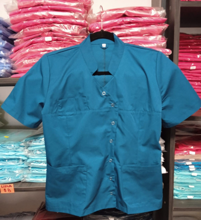 Bluze Medicale - Bluza medicala model Ana*Turcoaz mânecă scurtă