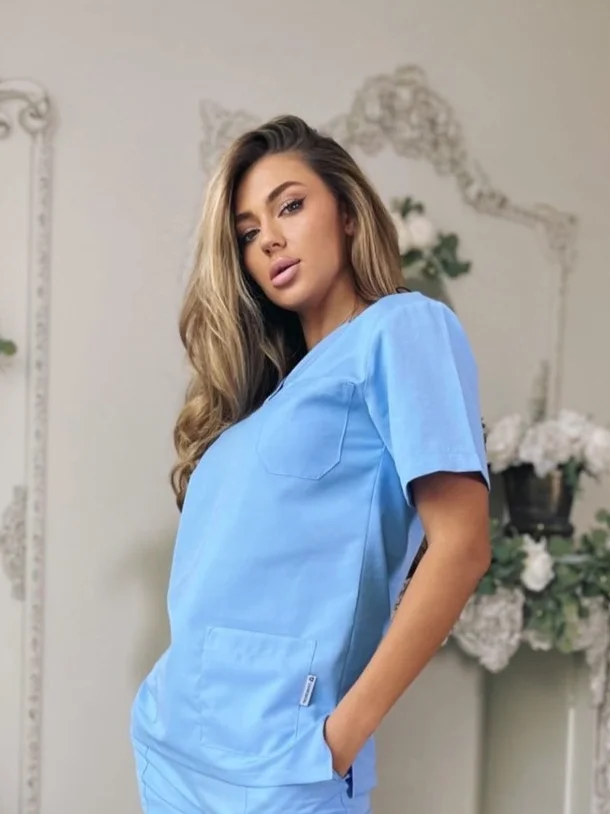 Bluze Medicale - Bluză medicală model Lia *Azuriu