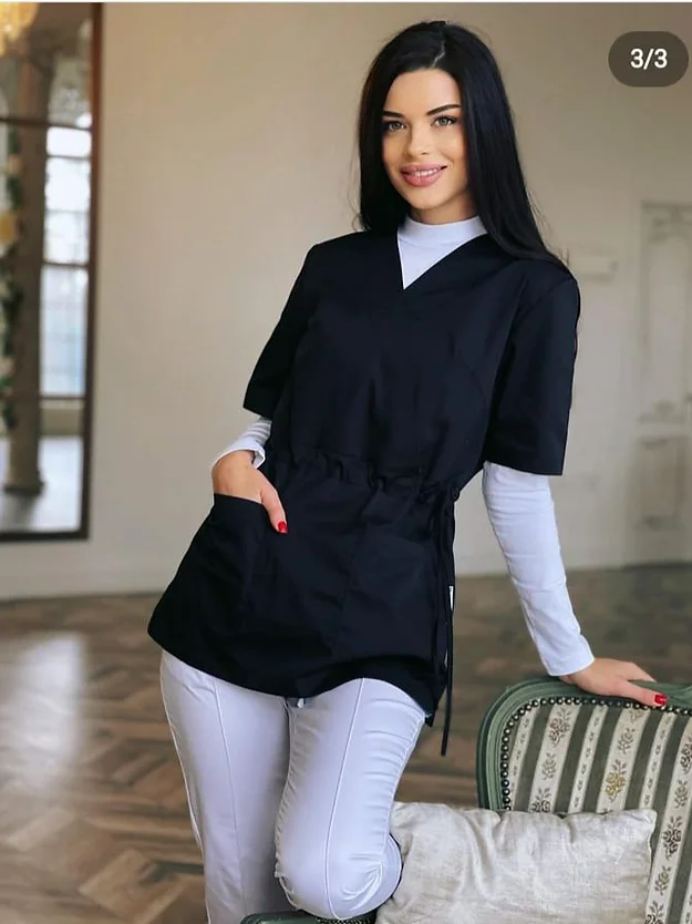 Bluze Medicale - Bluză medicală model Linda *Negru