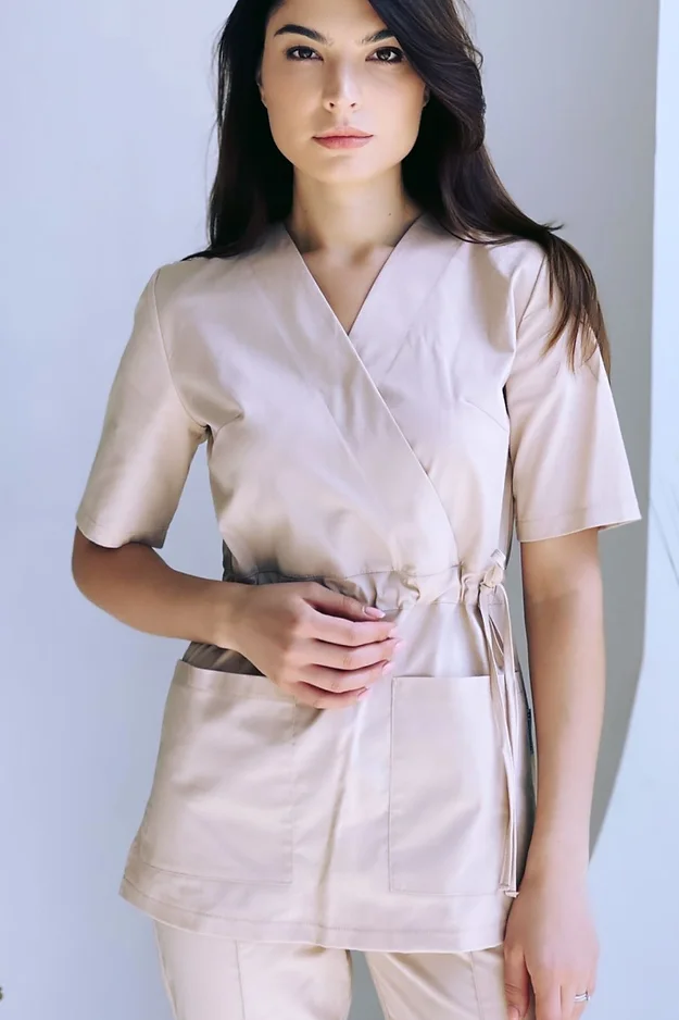 Bluze Medicale - Bluză medicală model Linda* Pudră