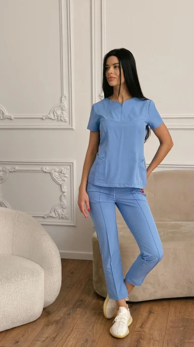 Uniforme pentru femei - Costum medical model Camelia*Albastru.3B