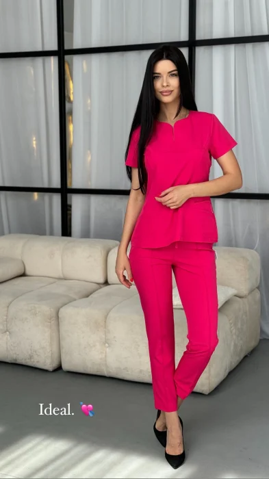 Uniforme pentru femei - Costum medical model Camelia*Fucsia.5B