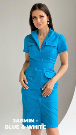 Halate Medicale - Halat medical model Jasmin* Albastru deschis
