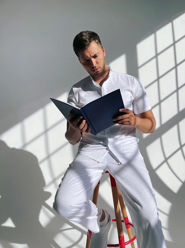 Pantaloni Medicali - Pantaloni medicali model Damir *alb