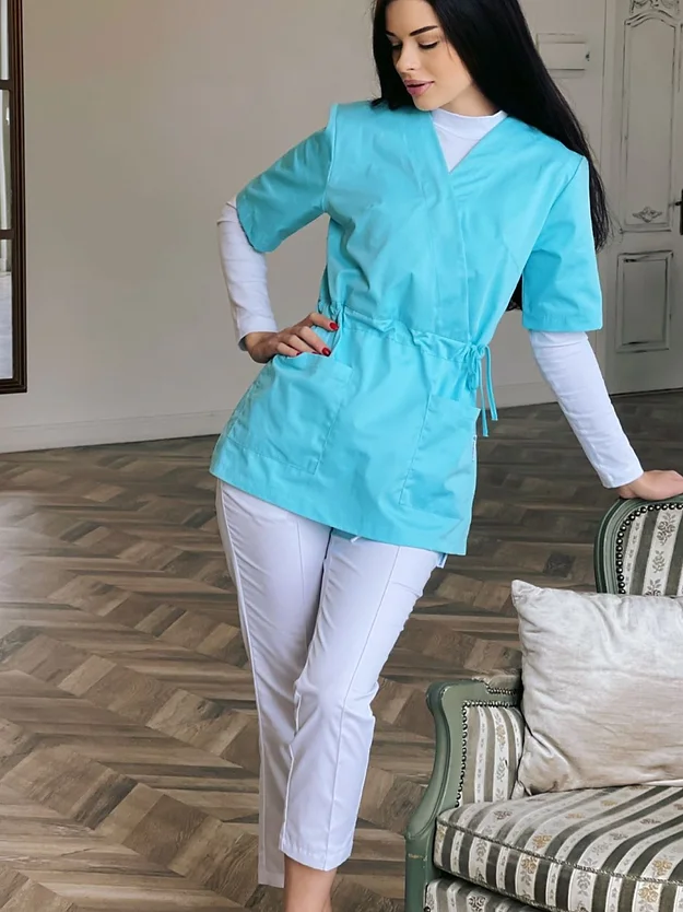 Pantaloni Medicali - Pantaloni medicali model Dentus*Alb