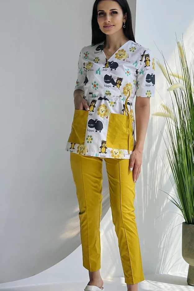 Pantaloni Medicali - Pantaloni medicali model Dentus*Mustar