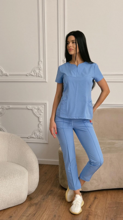 Pantaloni Medicali - Pantaloni medicali model Linda *Albastru elastan