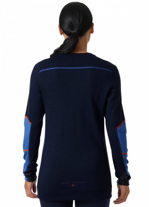 Bluza dama Helly Hansen Lifa Merino Base Layer Crewneck, bleumarin/albastru, S [4]