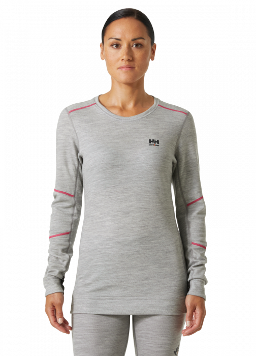 Bluza dama Helly Hansen Lifa Merino Base Layer Crewneck, gri deschis, XS [3]
