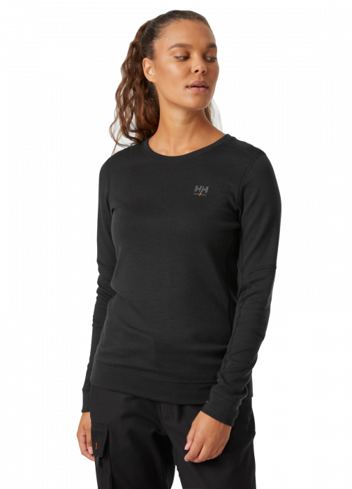 Bluza dama Helly Hansen Lifa Merino Base Layer Crewneck, neagra, L [3]