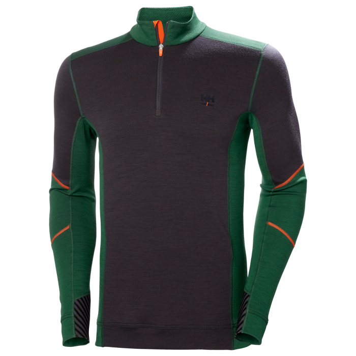 Bluza Helly Hansen Lifa Base Layer Merino Half Zip, verde/gri, XS [1]