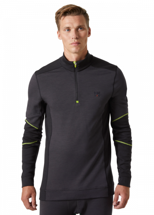 Bluza Helly Hansen Lifa Base Layer Merino Half Zip, negru/gri, 2XL [3]