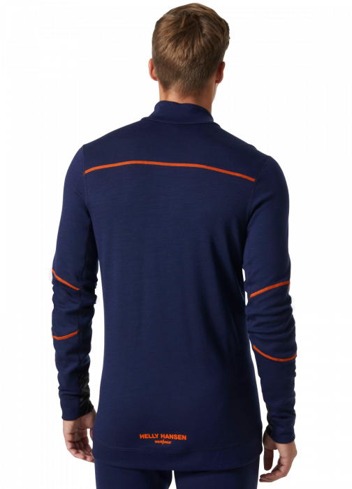 Bluza Helly Hansen Lifa Base Layer Merino Half Zip, bleumarin/portocaliu, XL [4]