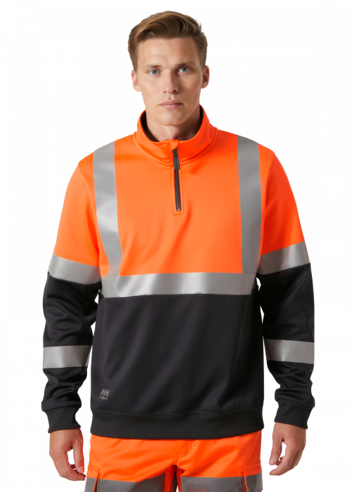 Bluza reflectorizanta Helly Hansen Addvis Half Zip CL1, portocaliu/negru abanos, 5XL [3]