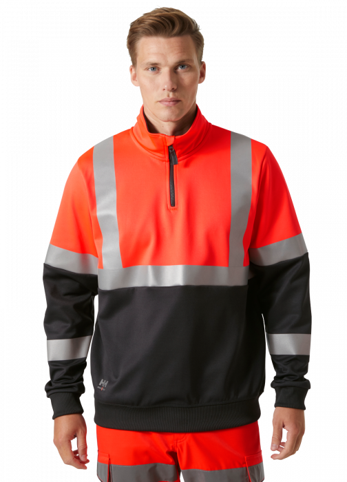 Bluza reflectorizanta Helly Hansen Addvis Half Zip CL1, rosu/negru abanos, L [3]