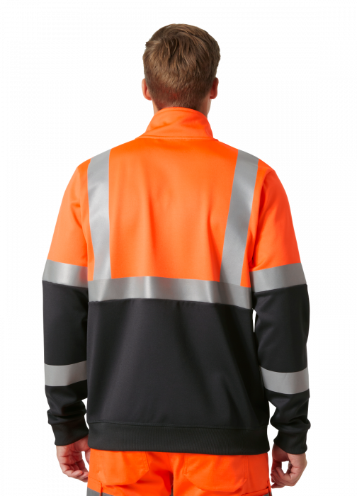 Bluza reflectorizanta Helly Hansen Addvis Zip CL1, portocaliu/negru abanos, M [4]