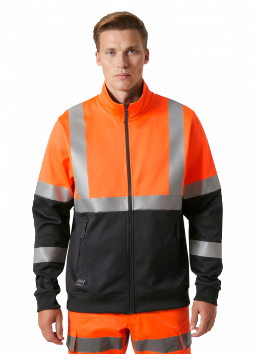 Bluza reflectorizanta Helly Hansen Addvis Zip CL1, portocaliu/negru abanos, M [3]