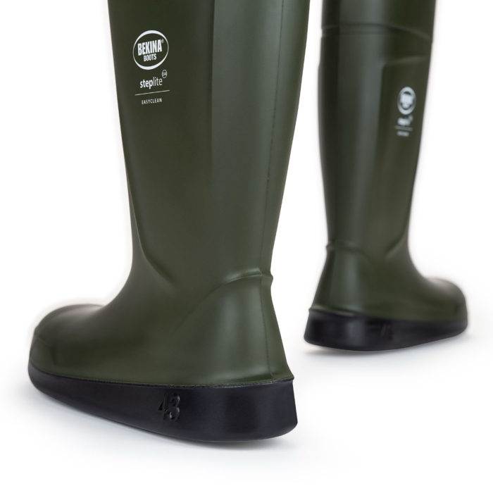 Cizme protectie Bekina Steplite EasyClean, O4 cu talpa plata, verde/negru [5]