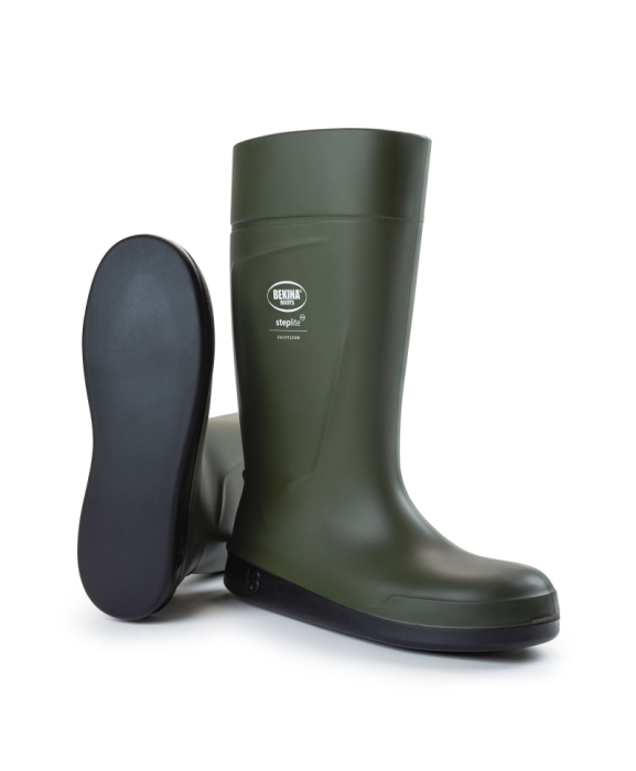 Cizme protectie Bekina Steplite EasyClean, O4 cu talpa plata, verde/negru [5]