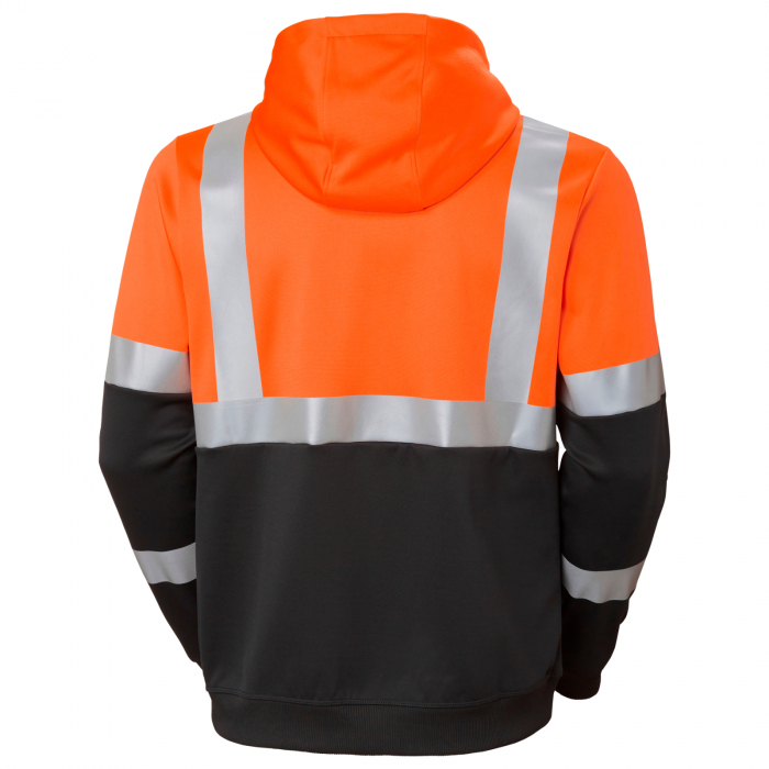 Hanorac reflectorizant cu gluga Helly Hansen Addvis Zip CL1, portocaliu/negru abanos, XS [2]