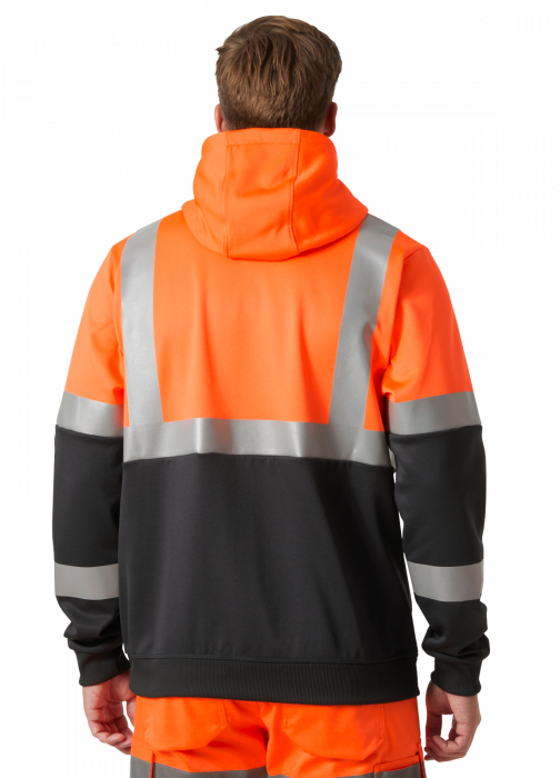 Hanorac reflectorizant cu gluga Helly Hansen Addvis Zip CL1, portocaliu/negru abanos, XS [4]