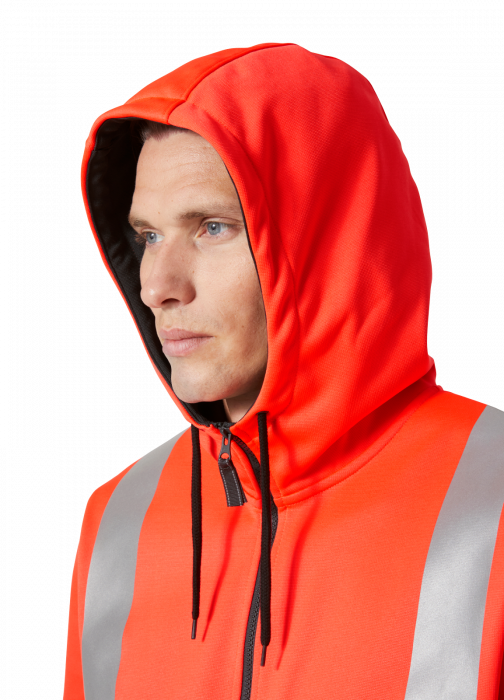 Hanorac reflectorizant cu gluga Helly Hansen Addvis Zip CL1, rosu/negru abanos, 3XL [5]