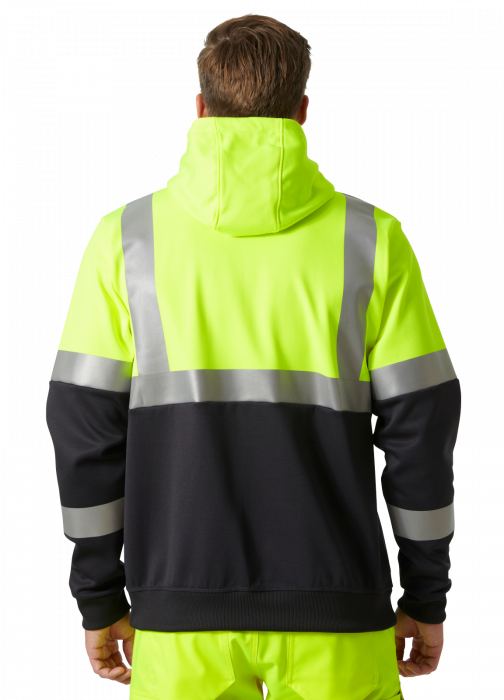 Hanorac reflectorizant cu gluga Helly Hansen Addvis Zip CL1, galben/negru abanos, 5XL [4]
