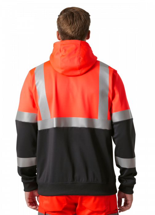 Hanorac reflectorizant cu gluga Helly Hansen Addvis Zip CL1, rosu/negru abanos, 3XL [4]