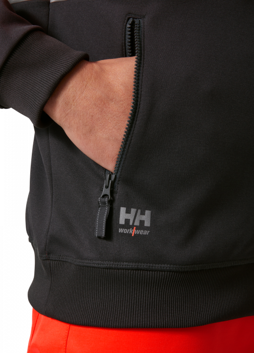 Hanorac reflectorizant cu gluga Helly Hansen Addvis Zip CL1, rosu/negru abanos, 3XL [6]