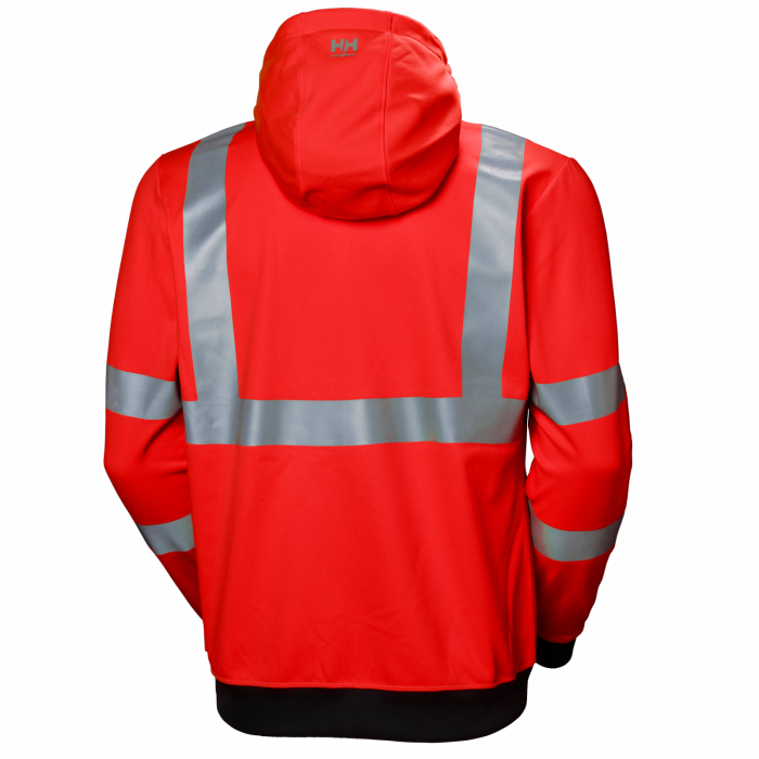 Hanorac reflectorizant cu gluga Helly Hansen Addvis Zip CL3, rosu, S [2]