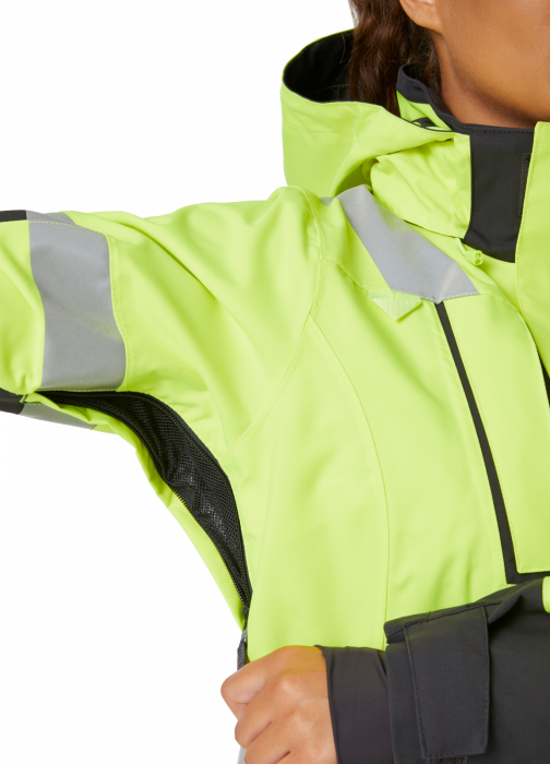 Jacheta dama reflectorizanta cu gluga Helly Hansen Luna Shell CL2, galben/negru, XL [5]