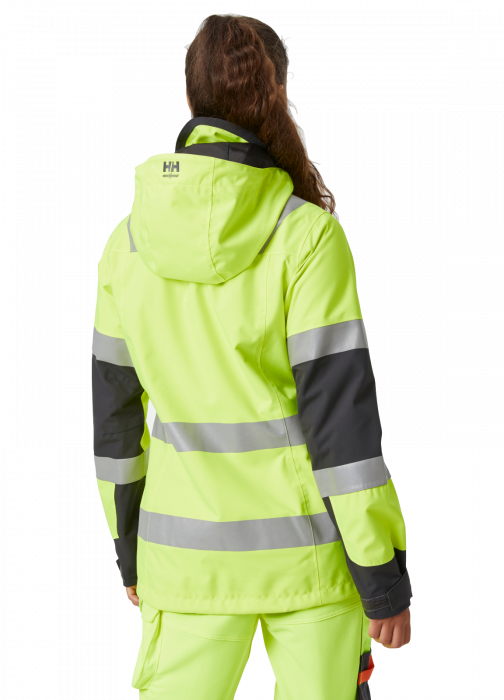 Jacheta dama reflectorizanta cu gluga Helly Hansen Luna Shell CL2, galben/negru, XL [4]