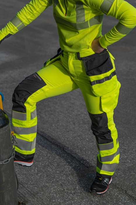Pantaloni de lucru dama reflectorizanti Helly Hansen Luna Construction, CL2, galben/negru, C44 [10]