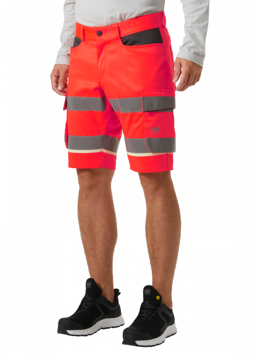 Pantaloni de lucru reflectorizanti scurti Helly Hansen UC-ME Cargo CL1, rosu/negru, C70 [3]
