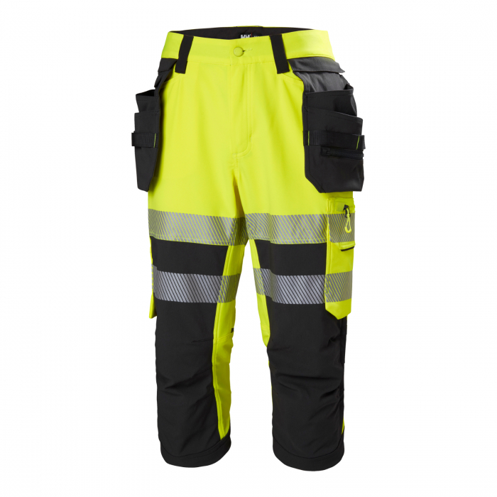 Pantaloni de lucru trei sferturi Helly Hansen ICU BRZ Construction Pirate CL1, galben/negru, C62 [1]