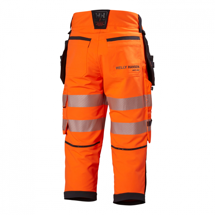 Pantaloni de lucru trei sferturi Helly Hansen ICU BRZ Construction Pirate CL1, portocaliu/negru, C44 [2]