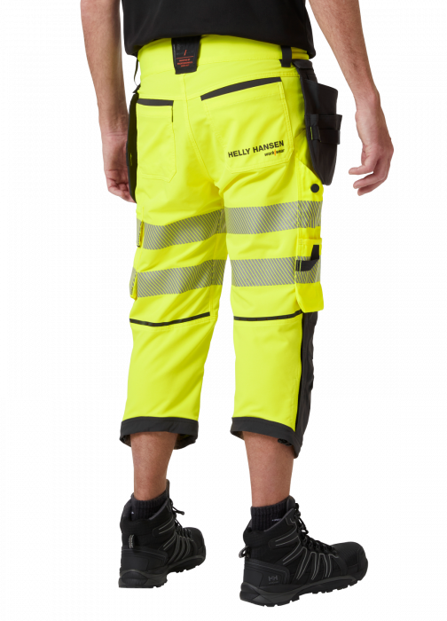 Pantaloni de lucru trei sferturi Helly Hansen ICU BRZ Construction Pirate CL1, galben/negru, C62 [4]